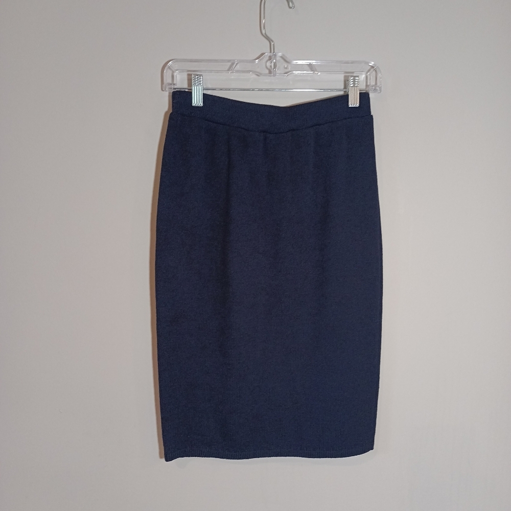 St. John Sportswear Santana Knit Vintage Pencil Skirt Navy